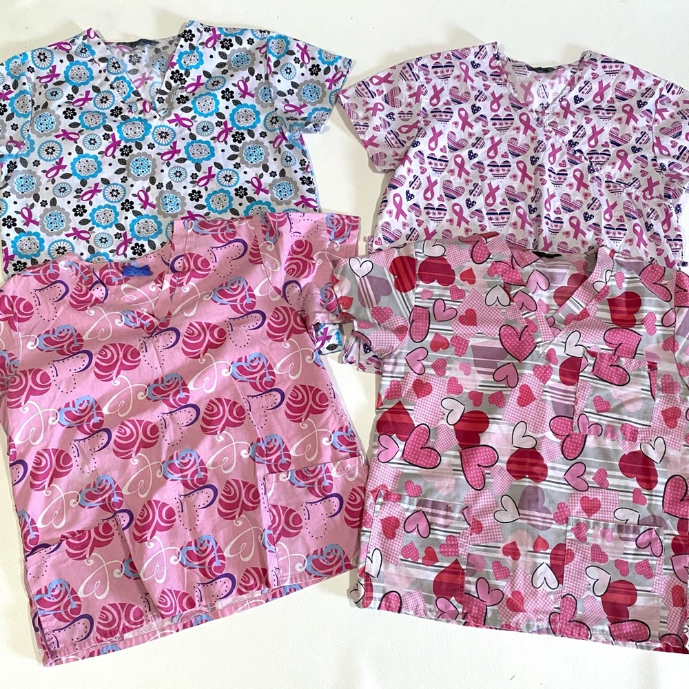 Lot of 4 Women’s CL. Scrub Uniform Tops